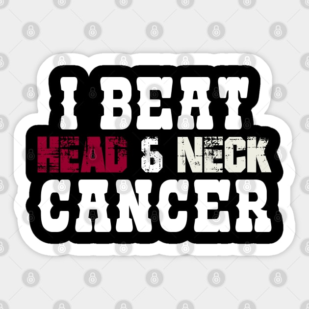 I Beat Head & Neck Cancer Sticker by zeedot